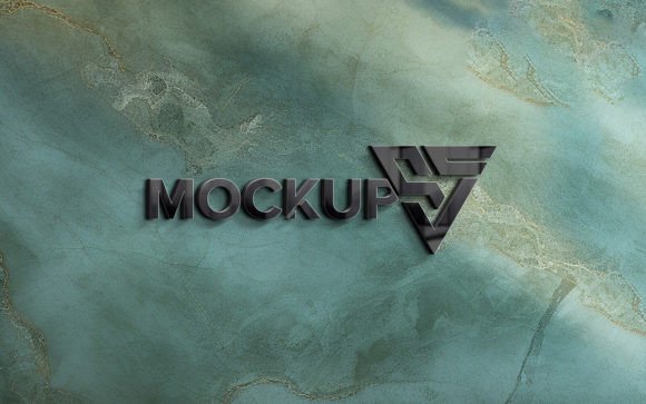 Download Black Logo Mockup with Dark Green Marble - Green marble Collection