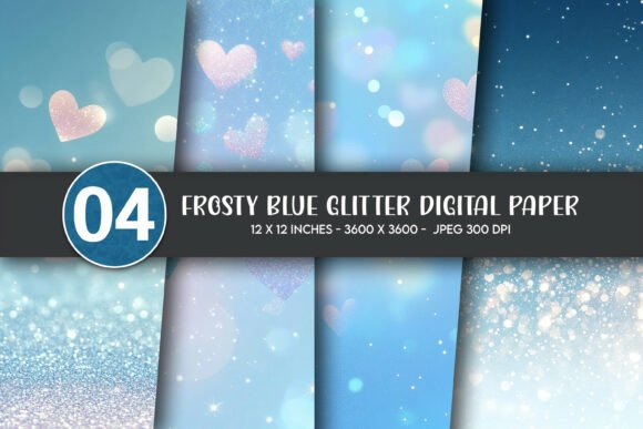 Download Frosty Blue Glitter Digital Paper - Premium Resources